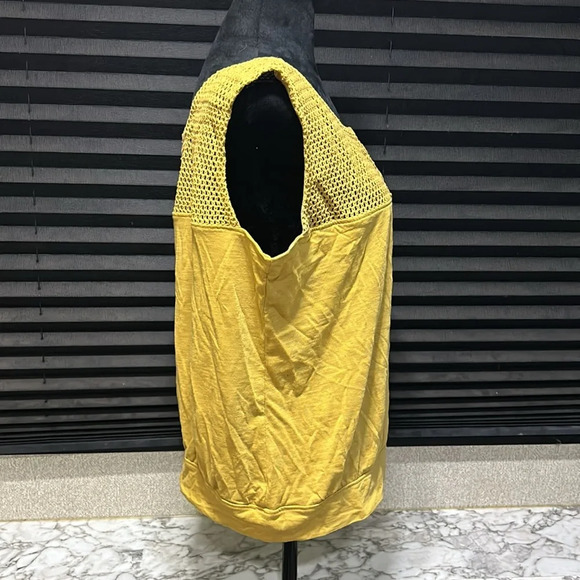 Prana Women Abbott Pass Mustard Yellow Square Neck Crocheted Top Tank Large NWT - Picture 8 of 10